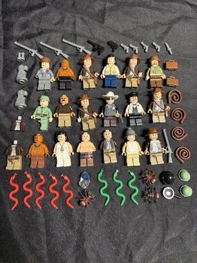 LEGO 18 Indiana Jones Minifigure Lot Accessories Disney Lone Ranger Minifigs